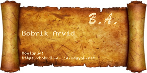 Bobrik Arvid névjegykártya